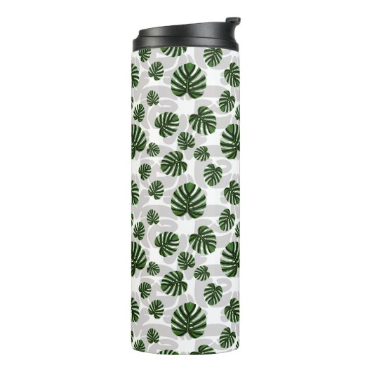 Modern Boho Botanical Leaves Pattern Thermosbeker (Gedraaid links)