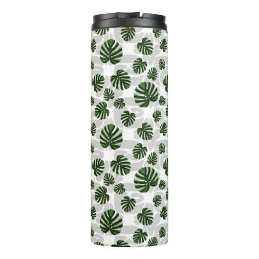 Modern Boho Botanical Leaves Pattern Thermosbeker (Achterkant)