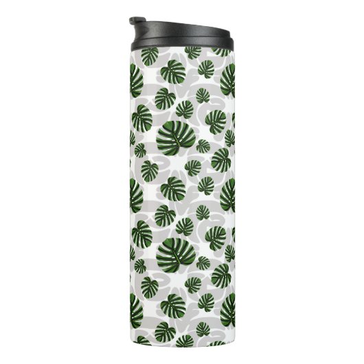 Modern Boho Botanical Leaves Pattern Thermosbeker (Geroteerd rechts)