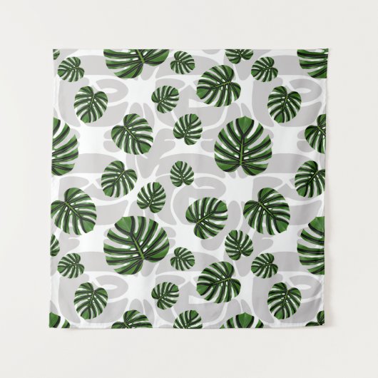 Modern Boho Botanical Leaves Pattern Wandkleed (Voorkant)