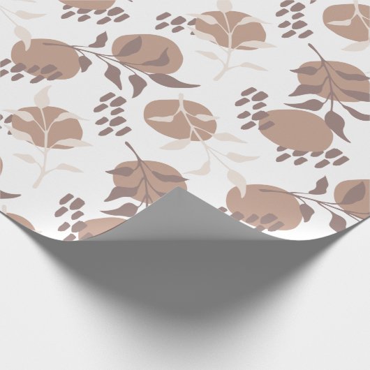 Modern Boho Botanical Neutral Color Pattern Cadeaupapier (Hoek)
