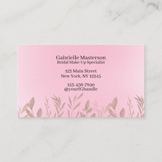 Modern Boho Botanical Photo Script Soft Pink Visitekaartje (Achterkant)