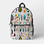 Modern Boho Botanisch Patroon Monogram Bedrukte Rugzak (Voorkant)