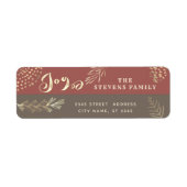 Modern boho botanische vakantie script joy label (Voorkant)