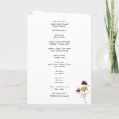 Modern Boho Bourgondië Wildflower Wedding Programm Programma (Achterkant)