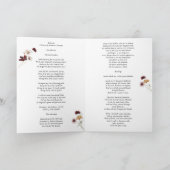 Modern Boho Bourgondië Wildflower Wedding Programm Programma (Binnen)