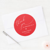 Modern Boho bruiloft Schattige Hart Dank u Cadeaus Ronde Sticker (Envelop)