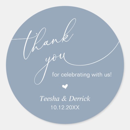 Modern Boho bruiloft Schattige Hart Dank u Cadeaus Ronde Sticker (Voorkant)