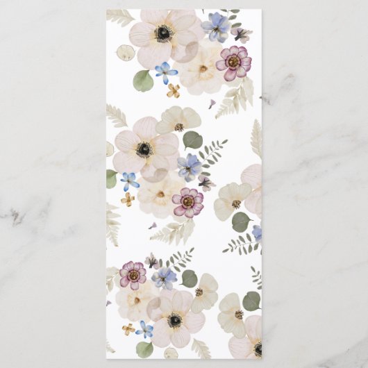 Modern Boho Bruiloftsmenu Menu (Achterkant)