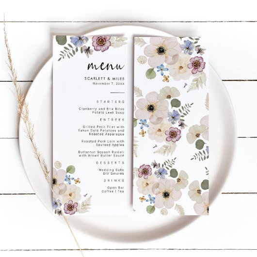 Modern Boho Bruiloftsmenu Menu