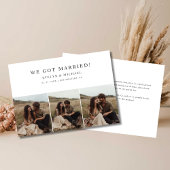 Modern Boho Budget Bruiloft We Zijn Getrouwd Foto Aankondiging