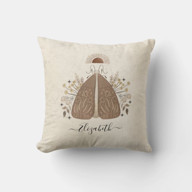 Modern Boho  Butterfly Moth Sierkussen (Voorkant)