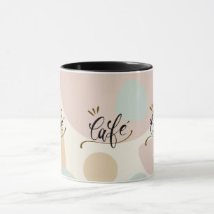 Modern Boho "Café" Mok Chic Handlettered Coffee De