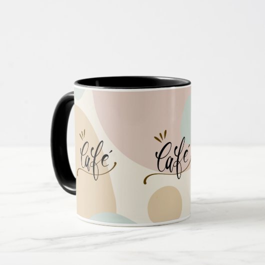 Modern Boho "Café" Mok Chic Handlettered Coffee De (Voorkant links)