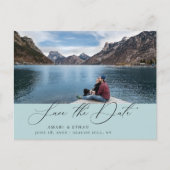 Modern Boho Calligrafie Foto opslaan Datum Aankondigingskaart (Voorkant)