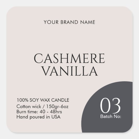 Modern boho candle label sticker (Voorkant)