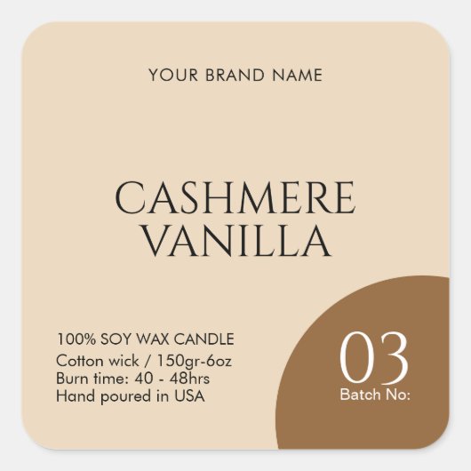 Modern boho candle label sticker (Voorkant)