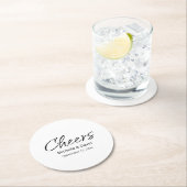 Modern Boho Casual Script Trouwen Eenvoudig Ronde Kartonnen Onderzetter (Insitu)