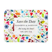 Modern Boho Chic Bloemen Bruiloft Save The Date Magneet (Horizontaal)