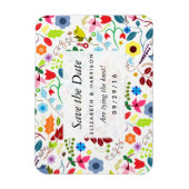 Modern Boho Chic Bloemen Bruiloft Save The Date Magneet (Verticaal)