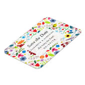 Modern Boho Chic Bloemen Bruiloft Save The Date Magneet (Linkerzijde)