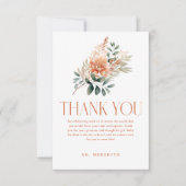 Modern Boho Chic Floral Botanical Baby shower Bedankkaart (Voorkant)