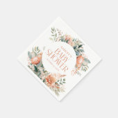 Modern Boho Chic Floral Botanical Baby shower Servet (Hoek)