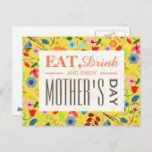 Modern Boho Chic Floral Moederdag Briefkaart (Voorkant / Achterkant)