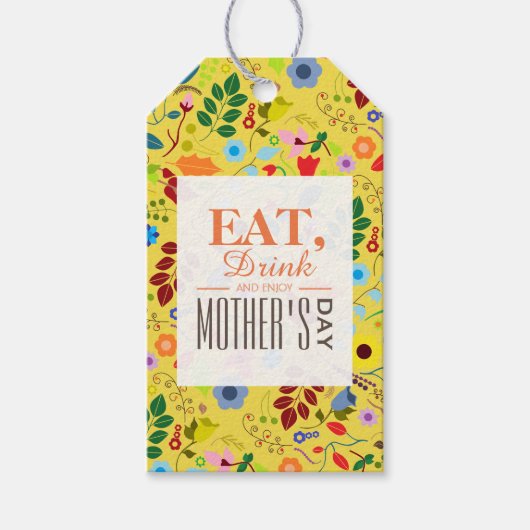 Modern Boho Chic Floral Moederdag Cadeaulabel (Voorkant)
