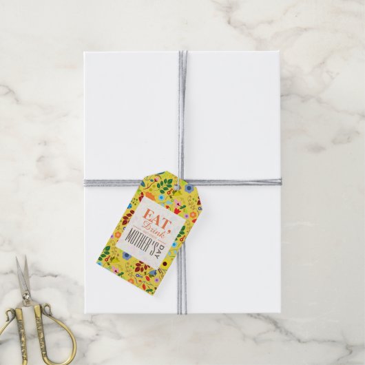 Modern Boho Chic Floral Moederdag Cadeaulabel (Met Touw)