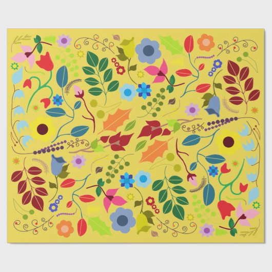 Modern Boho Chic Floral Moederdag Cadeaupapier (Vlak)