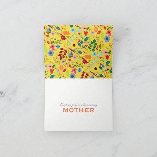 Modern Boho Chic Floral Moederdag Kaart (Binnen)