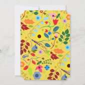 Modern Boho Chic Floral Moederdag Meal Kaart (Achterkant)