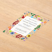 Modern Boho Chic Floral Wedding Acryl Uitnodigingen (Laagn)