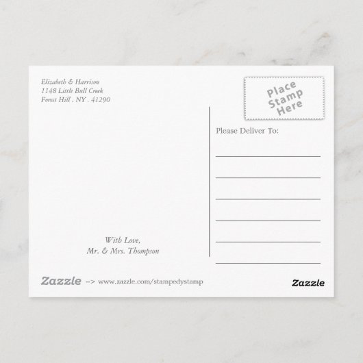 Modern Boho Chic Floral Wedding Bedankt Briefkaart (Achterkant)