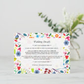Modern Boho Chic Floral Wedding Detail Informatiekaartje (Staand voorkant)