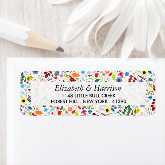 Modern Boho Chic Floral Wedding Etiket (Insitu)