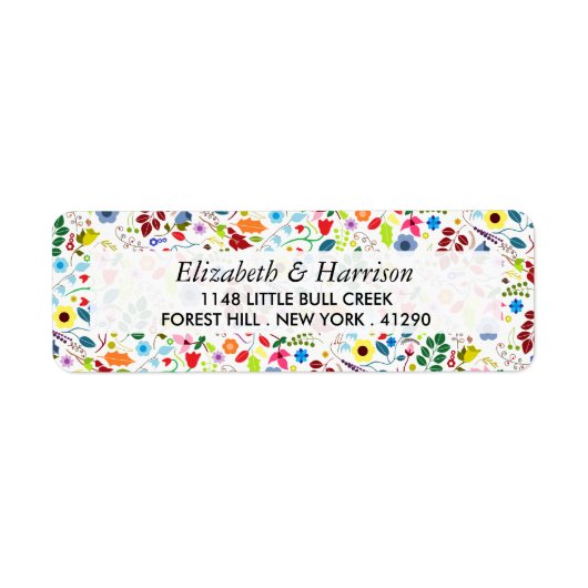 Modern Boho Chic Floral Wedding Etiket (Voorkant)