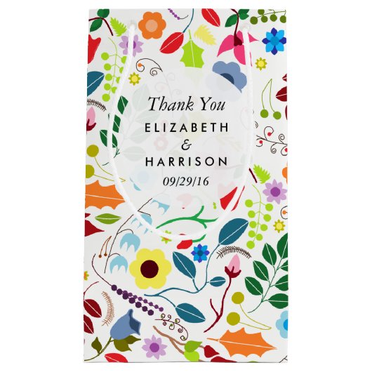 Modern Boho Chic Floral Wedding Favor Klein Cadeauzakje (Voorkant)