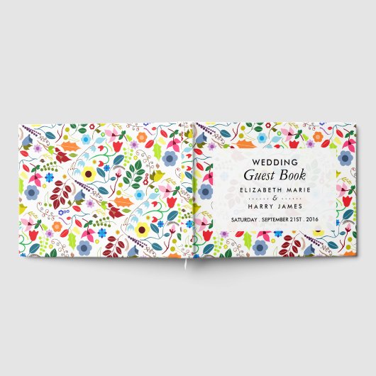 Modern Boho Chic Floral Wedding Gastenboek (Volledig)