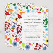 Modern Boho Chic Floral Wedding Kaart (Voorkant / Achterkant)