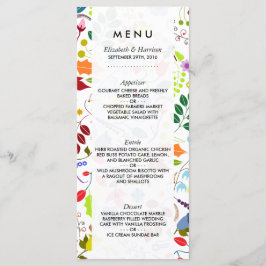 Modern Boho Chic Floral Wedding Menu