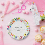 Modern Boho Chic Floral Wedding Papieren Bordje (Feest)