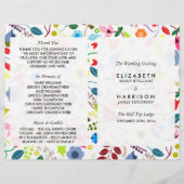 Modern Boho Chic Floral Wedding Programme (Voorkant)