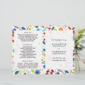 Modern Boho Chic Floral Wedding Programme (Staand voorkant)