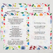 Modern Boho Chic Floral Wedding Programme (Voorkant / Achterkant)