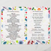 Modern Boho Chic Floral Wedding Programme (Achterkant)