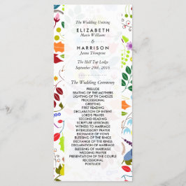 Modern Boho Chic Floral Wedding Programme Programmakaart