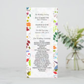 Modern Boho Chic Floral Wedding Programme Programmakaart (Staand voorkant)
