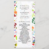 Modern Boho Chic Floral Wedding Programme Programmakaart (Voorkant)